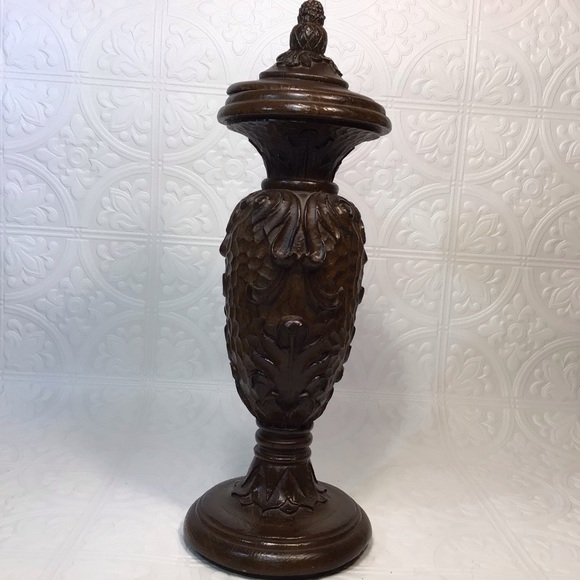 Solid Wood Candle Holder with Topper
